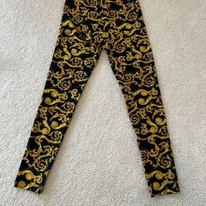 Versace Jeans Couture Black sketch couture leggings. BNWR Size 40 IT. Waist 26